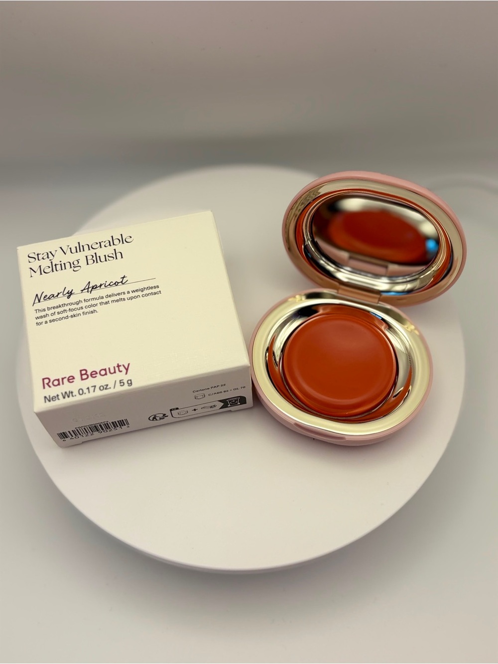 Rare Beauty Melting Blush in Nearly Apricot - Warm Apricot Shade